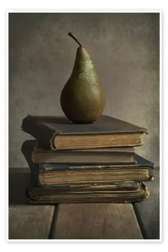Still life with books and pear de Jaroslaw Blaminsky