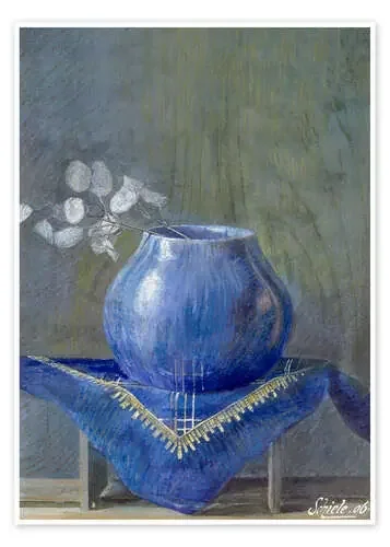 Still Life with Lunaria in Blue Vase de Egon Schiele akg-images