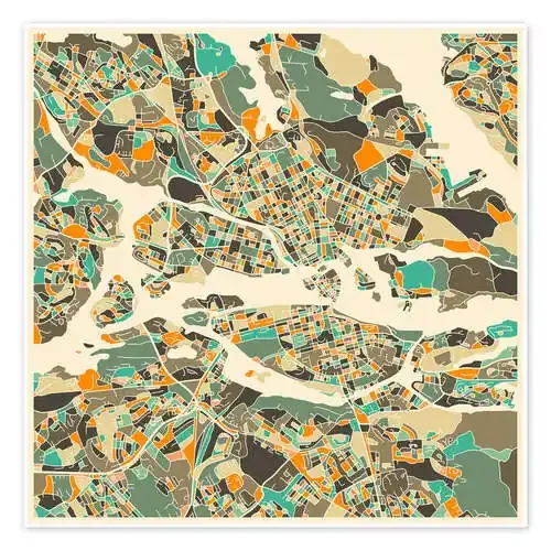 Stockholm Map de Jazzberry Blue