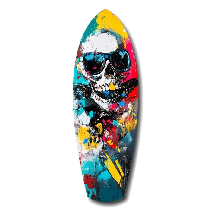 Street Soul Graffiti Skulls Glass Wall Art – 12 » X 35 «