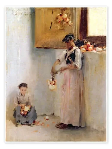 Stringing Onions de John Singer Sargent Bridgeman Images