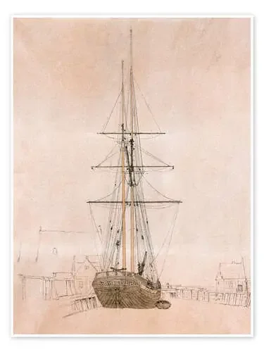 Study of a two-master de Caspar David Friedrich akg-images