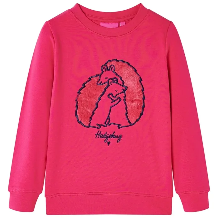 Sudadera infantil rosa chillón 104 (4)
