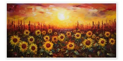 Sunflower Field at Sunset de Michael artefacti