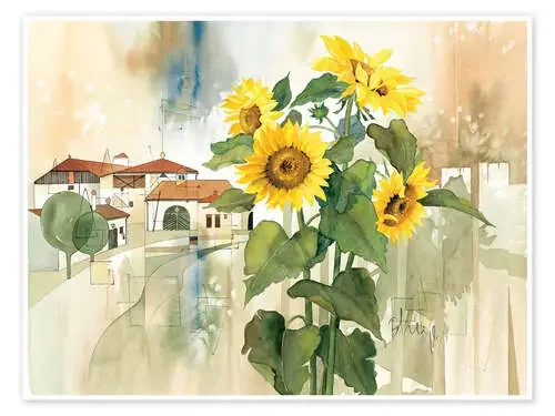 Sunflower greetings de Franz Heigl Advocate Art