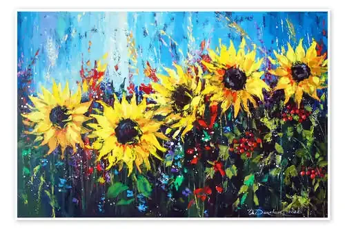 Sunflowers with Ukraine in the heart de Olha Darchuk