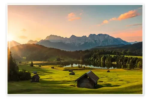 Sunrise in the Karwendel Mountain at Geroldsee de Dieter Meyrl