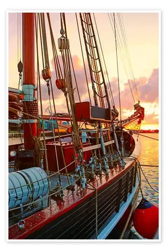 Sunset at the port in Wismar de Die Farbenflüsterin