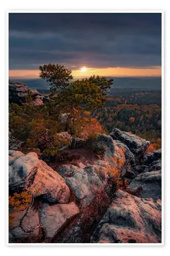 Sunset in Saxon Switzerland de Stefan Becker