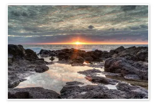 Sunset on the sea in Bajamar in Tenerife de Michael Valjak