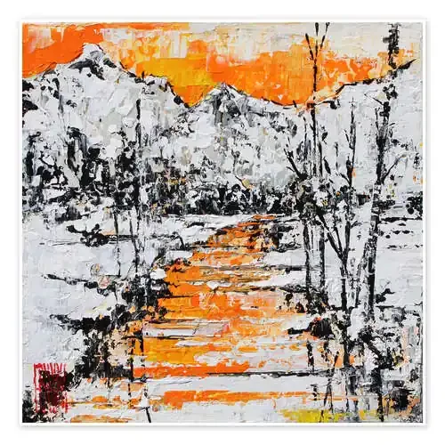Sunset on the snowy river de Eric Bourse