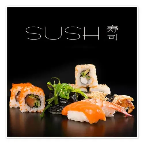 Sushi on black Editors Choice