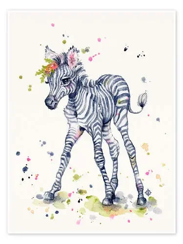 Sweet Zebra With Flowers de Sillier Than Sally