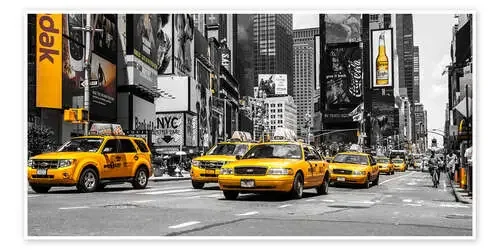 Taxis amarillos en Times Square de Hannes Cmarits