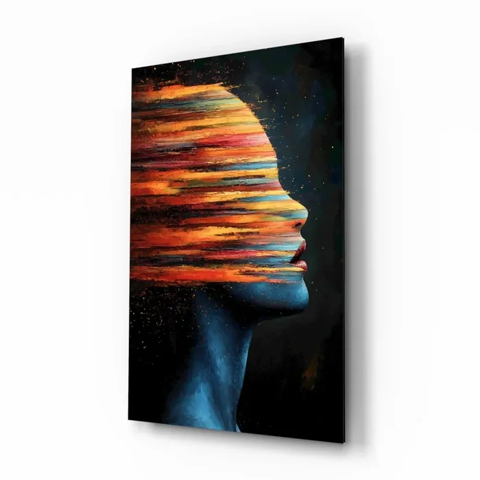 The Face of Colors Glass Wall Art Designer Collection – 28.5 » X 18 «