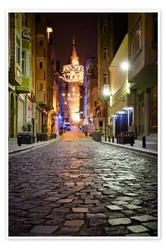 The famous Galata-Tower at night (Istanbul/Turkey) de gn fotografie