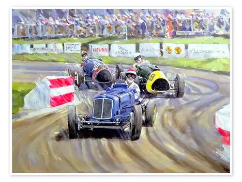 The First Race at the Goodwood Revival, 1998 de Clive Metcalfe Bridgeman Images