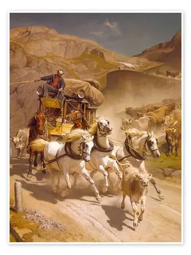 The Gotthard Post, 1873 de Rudolf Koller ARTOTHEK