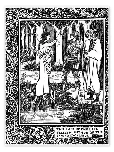 The Lady of the Lake and Arthur de Aubrey Vincent Beardsley Bridgeman Images