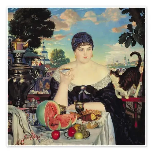 The Merchant‘s Wife at Tea de Boris Mihajlovic Kustodiev Bridgeman Images