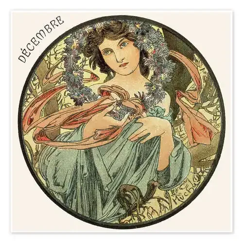 The Months – December (Décembre) de Alfons Mucha Master Collection