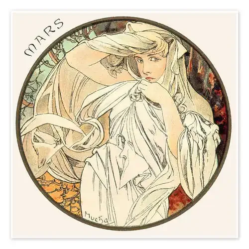 The Months – March (Mars) de Alfons Mucha Master Collection