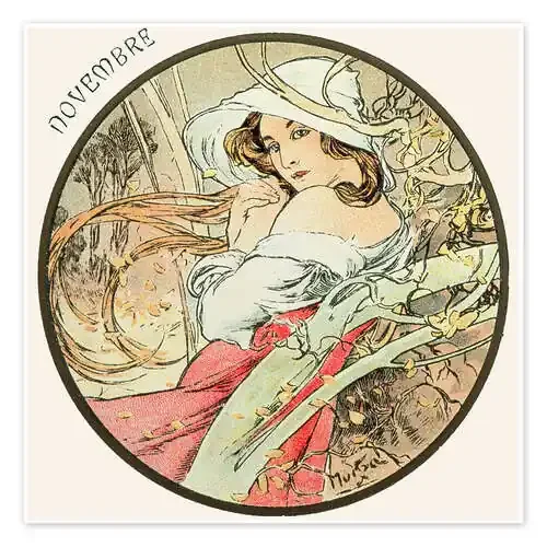 The Months – November (Novembre) de Alfons Mucha Master Collection