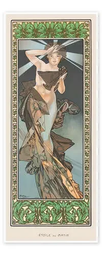 The Moon and the Stars – The Morning Star (Étoile du matin) I de Alfons Mucha Master Collection