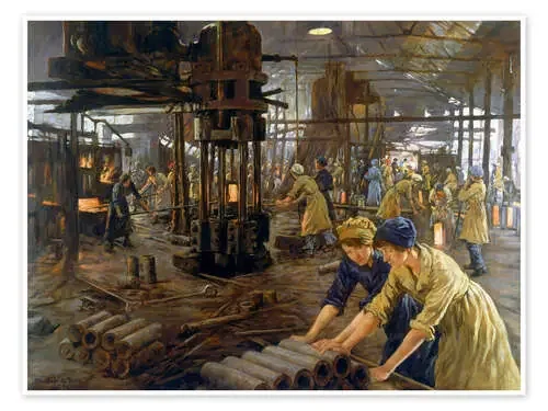 ‘The Munitions Girls‘ oil painting, England, 1918 Wellcome L0059548 de Stanhope Alexander Forbes Master Collection