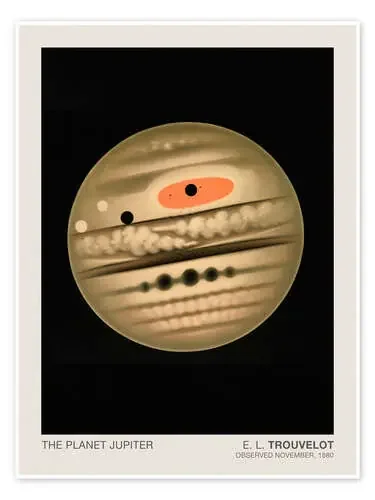 The Planet Jupiter de Étienne Léopold Trouvelot Nook Vintage Archive