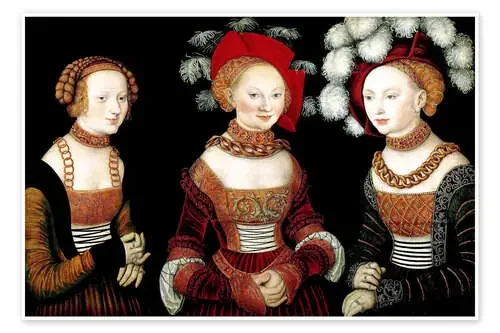 The princesses Sibylla, Emilia and Sidonia of Saxony de Lucas Cranach d.Ä. Master Collection