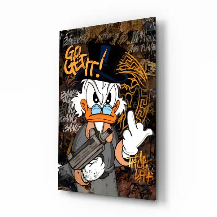 The Rebel Face of Scrooge Glass Wall Art Designer Collection – 28.5 » X 18 «