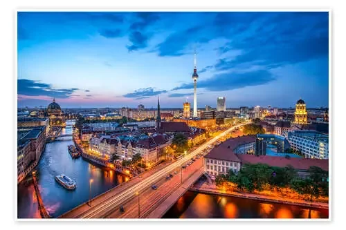 The skyline of Berlin at night de Jan Christopher Becke