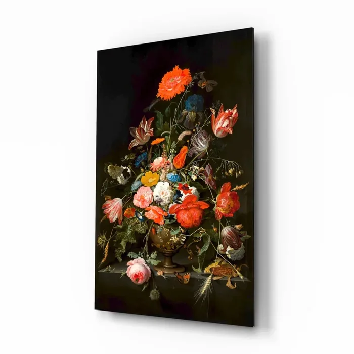 The Wealth in the Vase Glass Wall Art Designer Collection – 28.5 » X 18 «