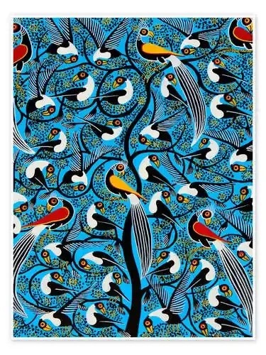 The wild bird flock by night de Saidi Tanzania Art & Licensing
