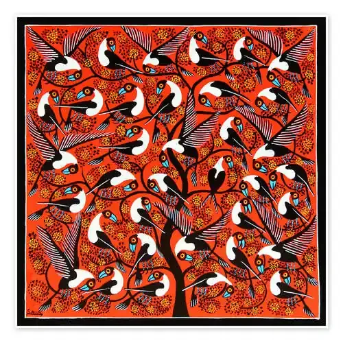 The wild flock of birds de Saidi Tanzania Art & Licensing