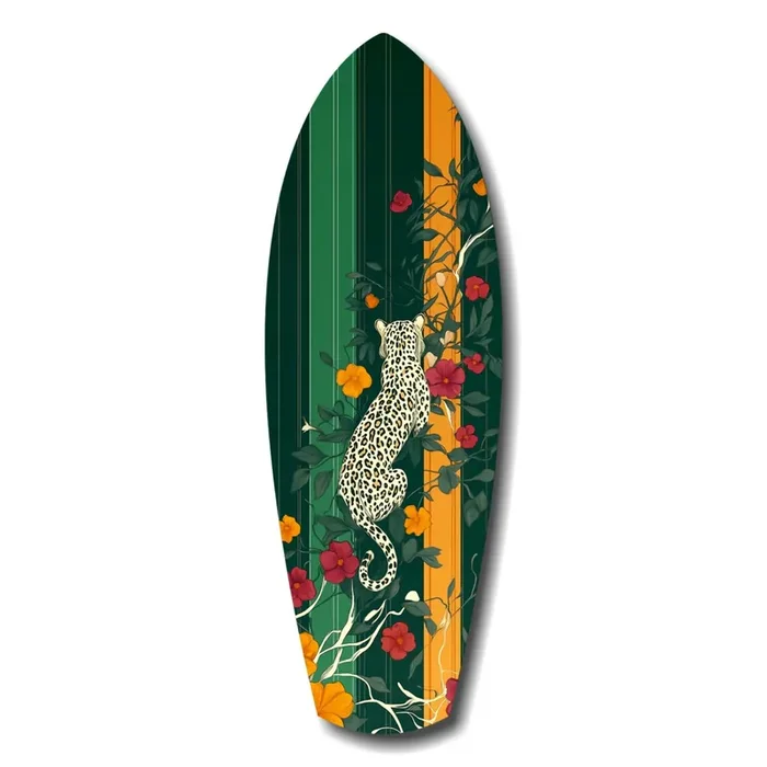 Tiger in the Jungle Glass Wall Art – 12 » X 35 «