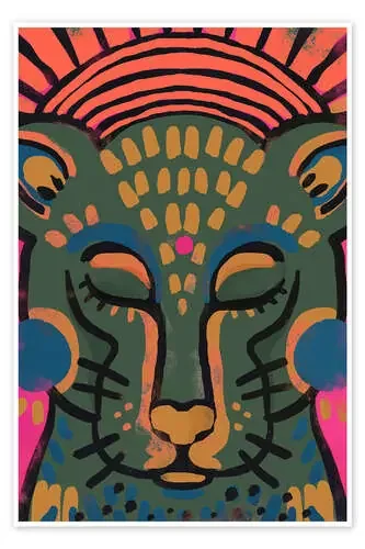 Tigre colorido durmiente de treechild