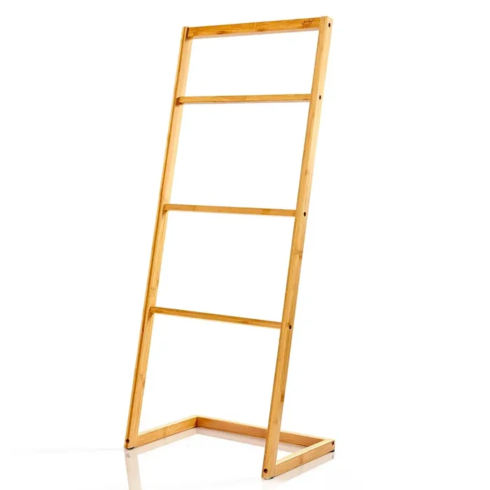 Toallero con 4 barras 40 x 98 x 28 cm Diseño de escalera Bambú Super Prezzo