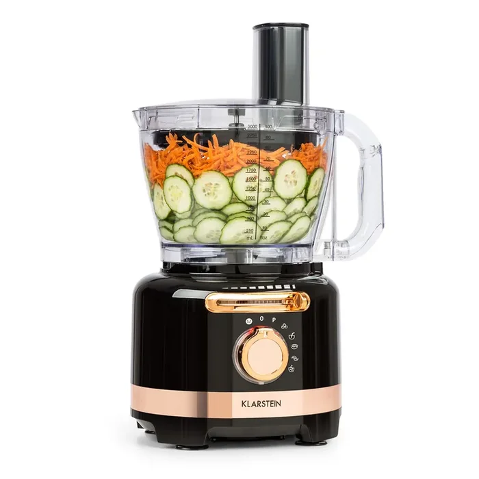 Top Qualità Batidora multifuncional Luca, picadora, rallador de cocina, exprimidor, Food Processor | 1000 vatios| sin escalonamiento | 6 modos | sin BPA | 3 litros | jarra medidora de 3 l | espátula | set de acce Negro