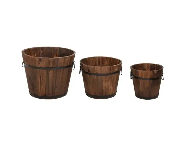 Top Qualità vidaXL juego de maceteros cubo de madera 3 piezas madera maciza abeto | Brico Depôt