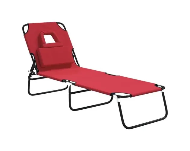 Top Qualità vidaXL tumbona plegable acero recubrimiento en polvo tela oxford rojo | Brico Depôt
