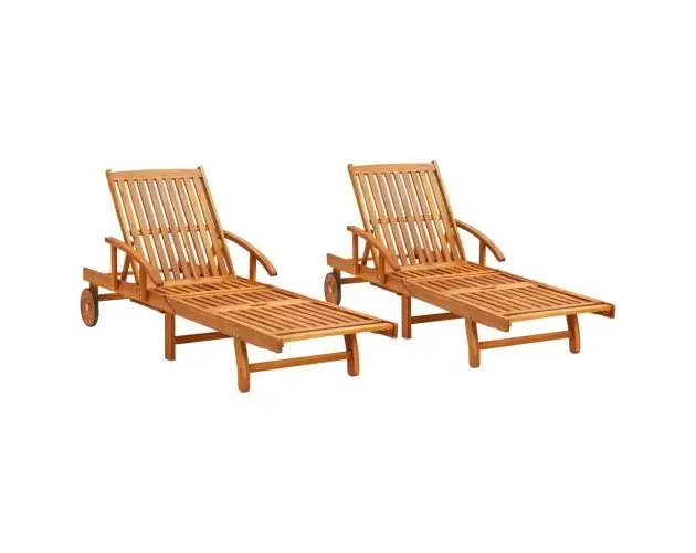 Top Qualità vidaXL tumbonas 2 unidades madera maciza de acacia | Brico Depôt