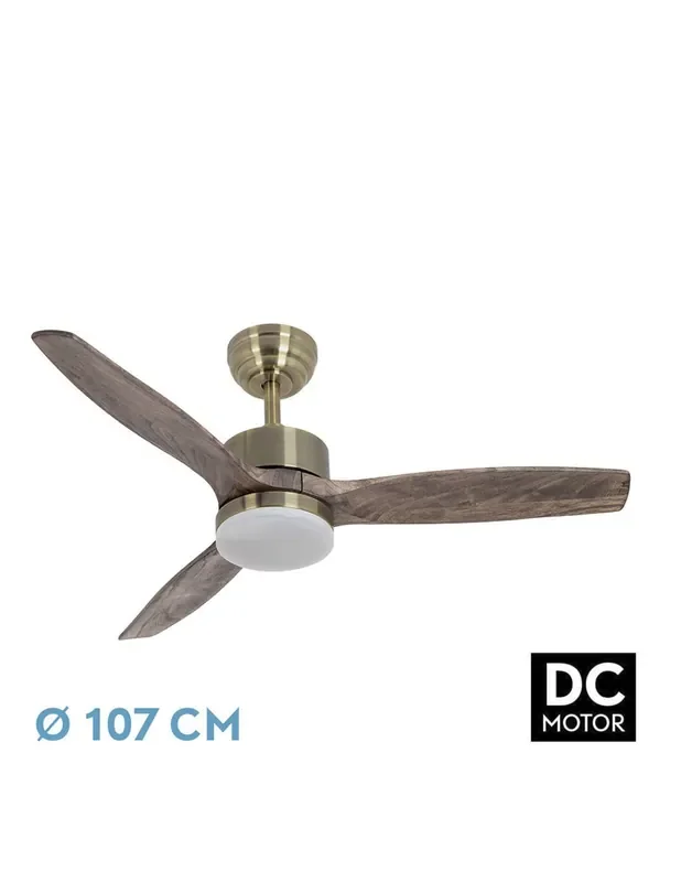 Torino Ventilador de Techo Cuero Roble