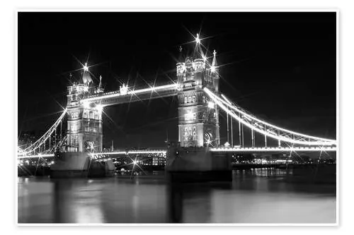 Tower Bridge by Night sw de Melanie Viola