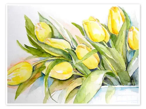 Tulipanes amarillos 2 de Maria Földy