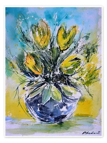 Tulipanes naturaleza muerta de Pol Ledent