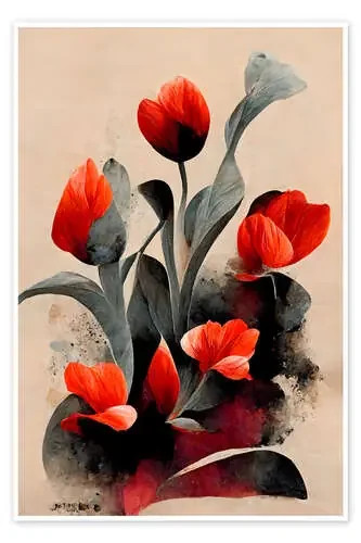 Tulipanes rojos de treechild