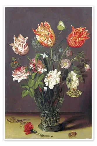 Tulips with other Flowers in a Glass on a Table de Jan Brueghel d.Ä. Bridgeman Images