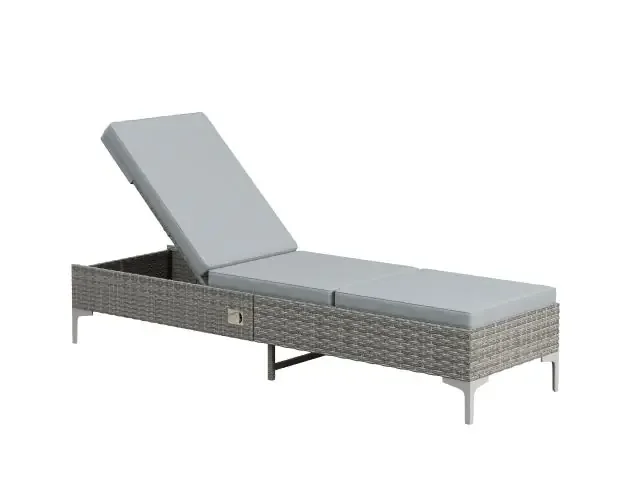 Tumbona de jardín 202x61x29 cm acero, pe bicolor Outsunny | Brico Depôt Occasione Imperdibile